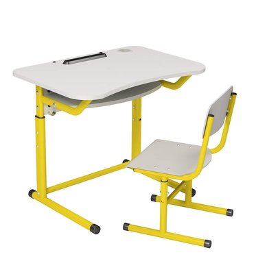Комплект 1-місний № 3-6 стіл + стілець Т-подібний з HPL 31180+32182HPL фото