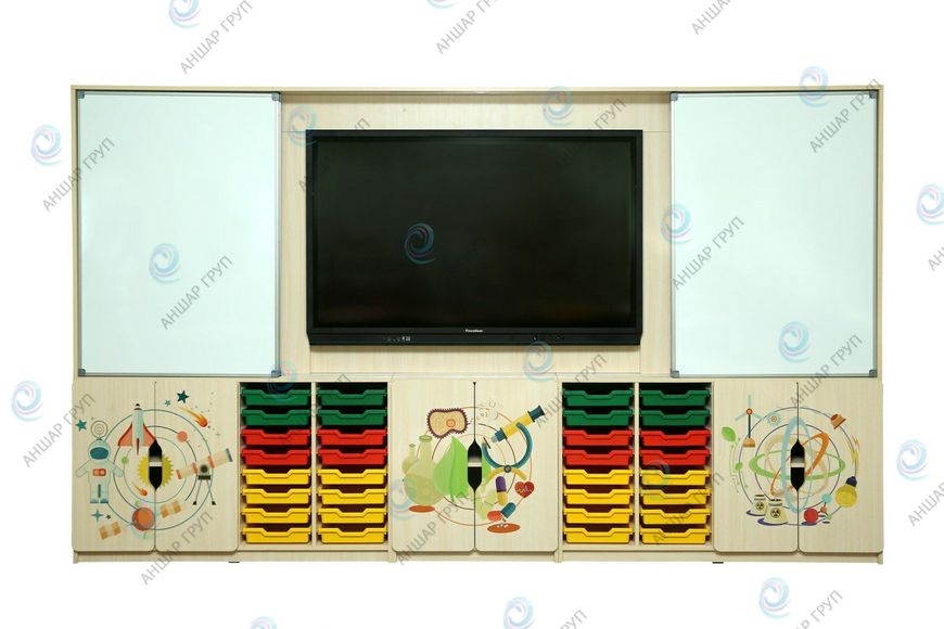 Стінка для предметних кабінетів "Інтерактивна освіта" з фотодруком 35831+Ф фото